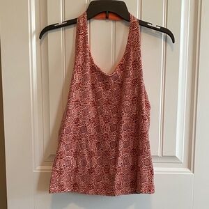 Elegant Red Patterned Women's Tank Top